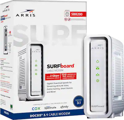 ARRIS - SURFboard SB8200 32 x 8 DOCSIS 3.1 Gig-Speed Cable Modem