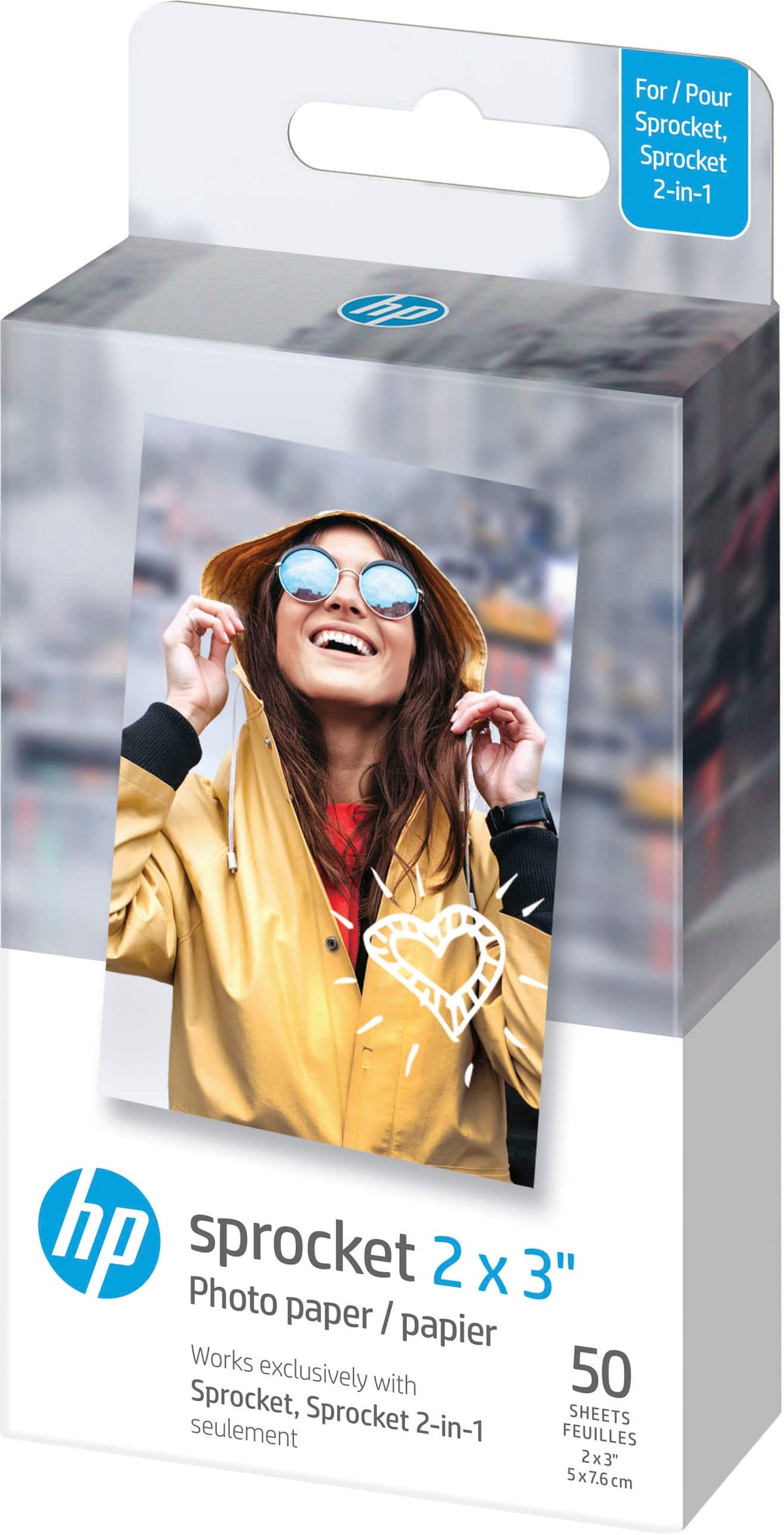 HP - Sprocket 2" x 3" Premium Sticky-Backed Zink Photo Paper - White