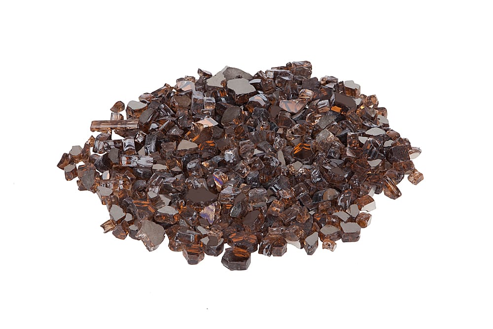 Fire Sense - Premium Sparkling Reflective Tempered Fire Glass for Outdoor Fireplace Gas or Propane Fire Pits - Brown