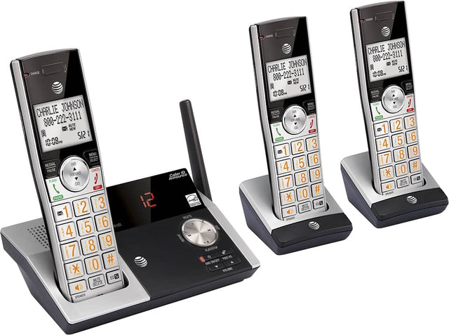 Angle. AT&T - CL82315 DECT 6.0 Expandable Cordless Phone with Digital Answering System - Silver/Black.