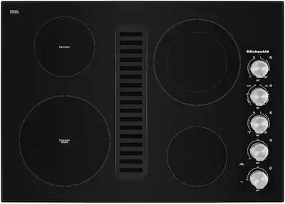 KitchenAid - 30 inch Wide 4 element Built-In Downdraft Electric Cooktop