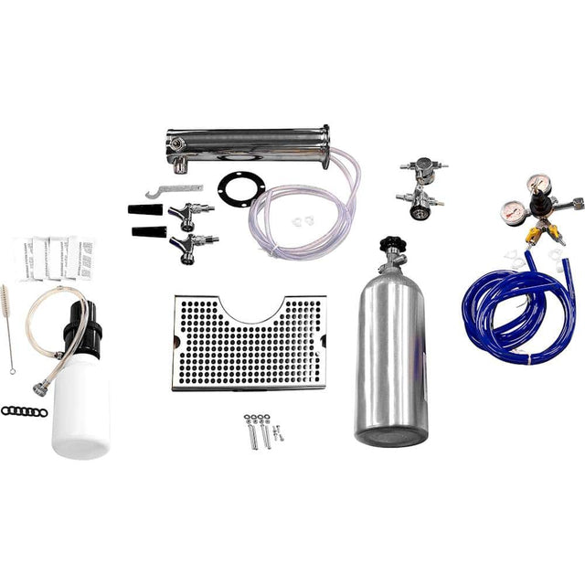 Front. U-Line - Double Tap Tower Kit for U-Line Outdoor Keg Refrigerator - Stainless Steel.