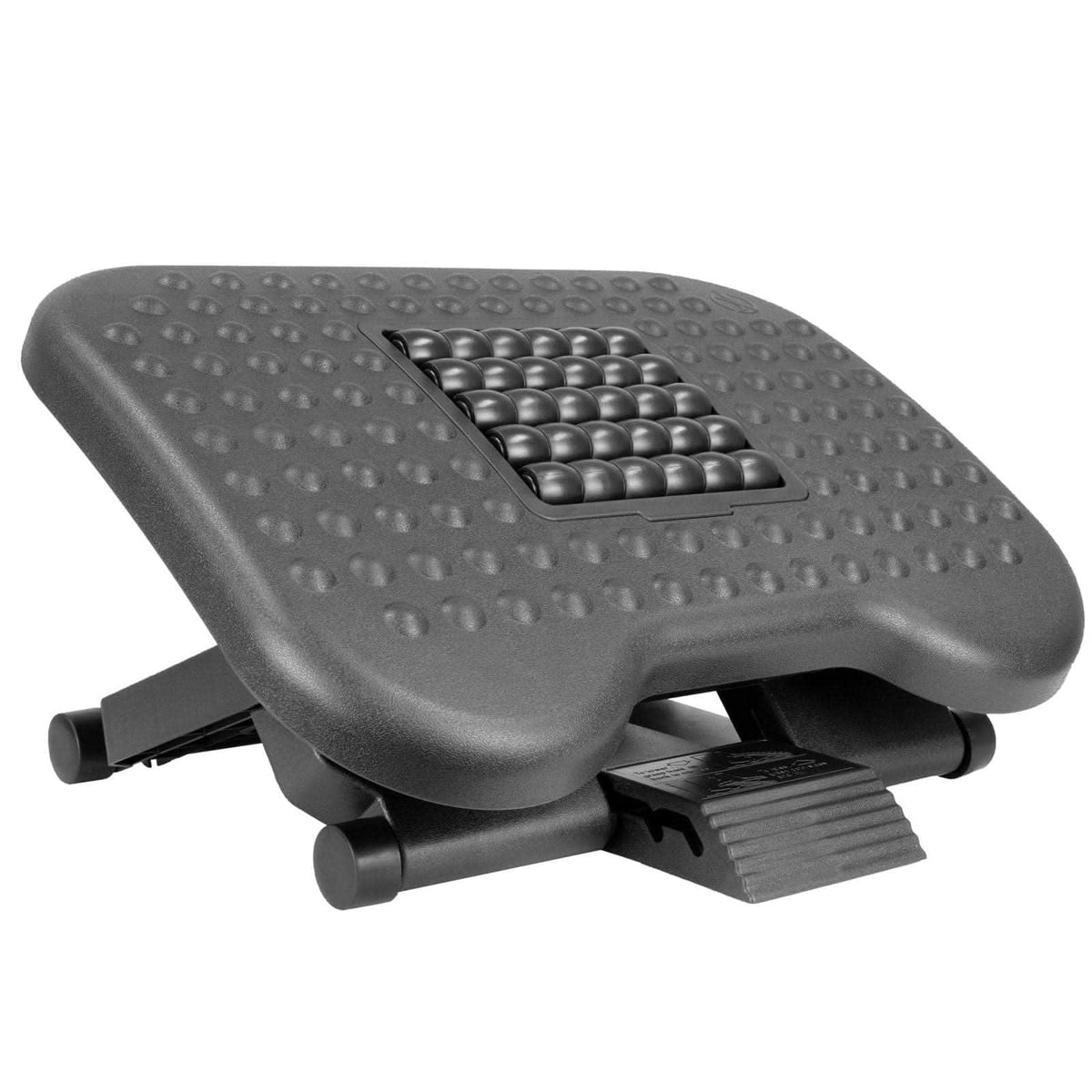 Mount-It! - Under Desk Footrest with Adjustable Height and Rolling Massage Surface, Ergonomic Office Foot Rest - Black