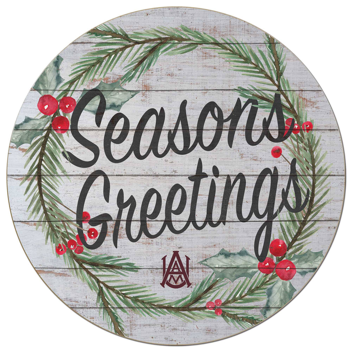 Jardine - Alabama A&M Bulldogs 20'' x 20'' Season's Greetings Circle - White