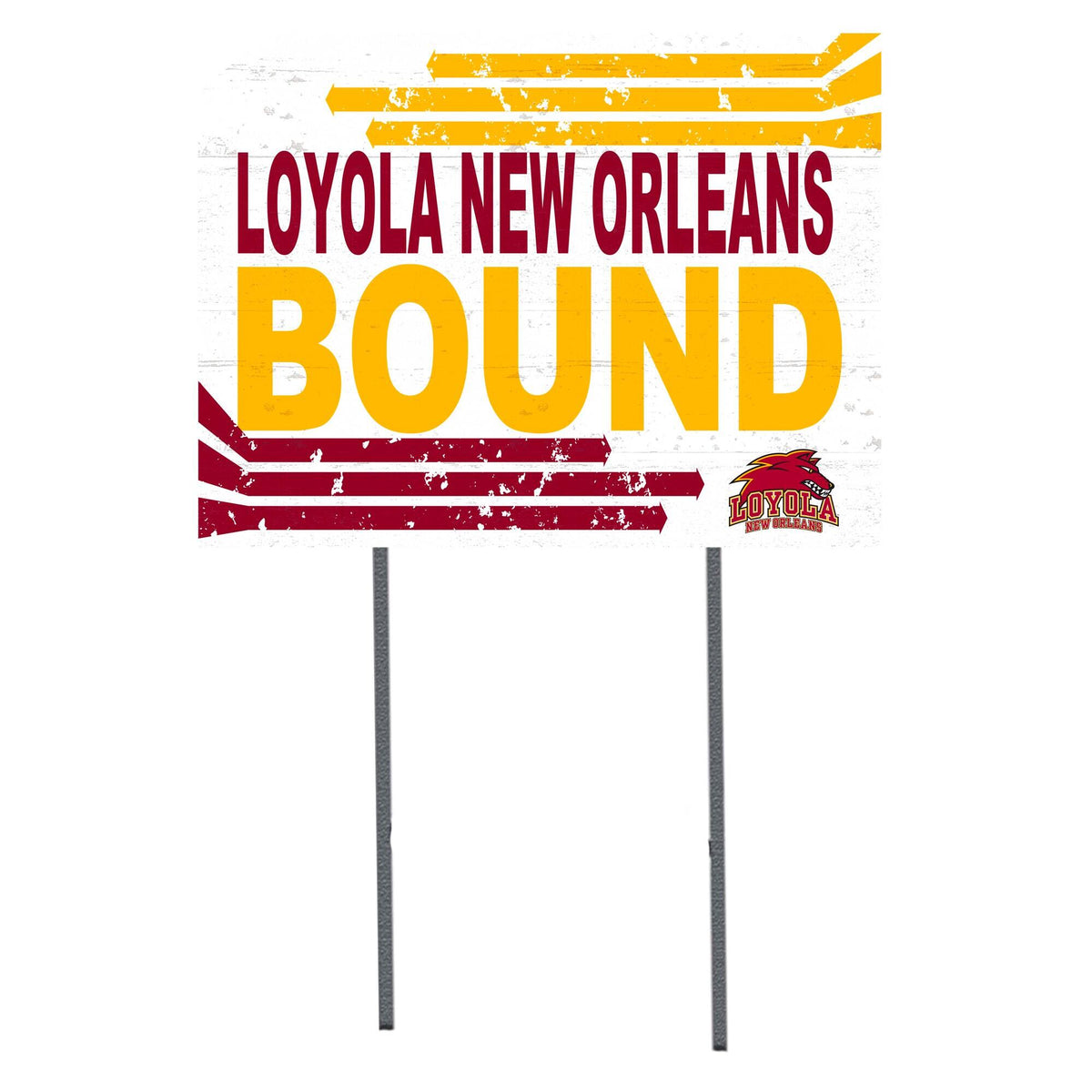 Jardine - Loyola New Orleans Wolf Pack 18" x 24" Bound Yard Sign - White