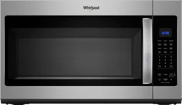 Front. Whirlpool - 1.9 Cu. Ft. Over-the-Range Microwave with Sensor Cooking - Stainless Steel.