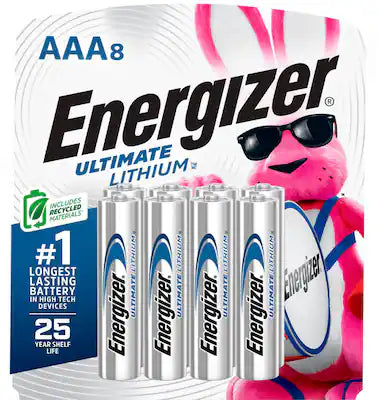 Energizer - Ultimate Lithium AAA Batteries (8 Pack), Triple A Batteries