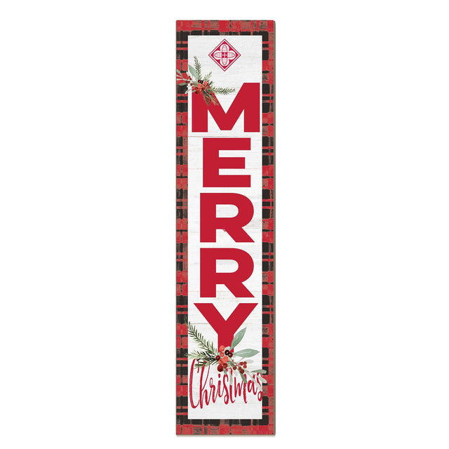 Front. Jardine - Saint Martin's Saints 12'' x 48'' Outdoor Merry Christmas Leaner - White.