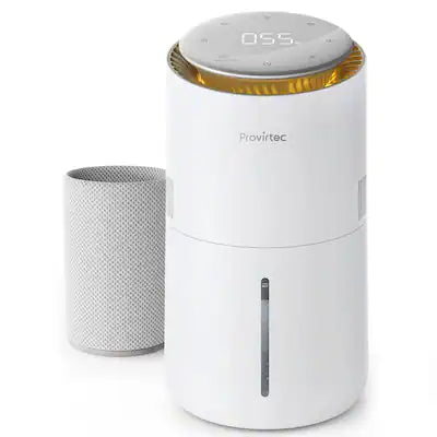 Provirtec - Evaporative Humidifier for Bedroom & Small Room, Cool Mist Humidifier with Auto Humidity Control, Quiet Sleep Mode