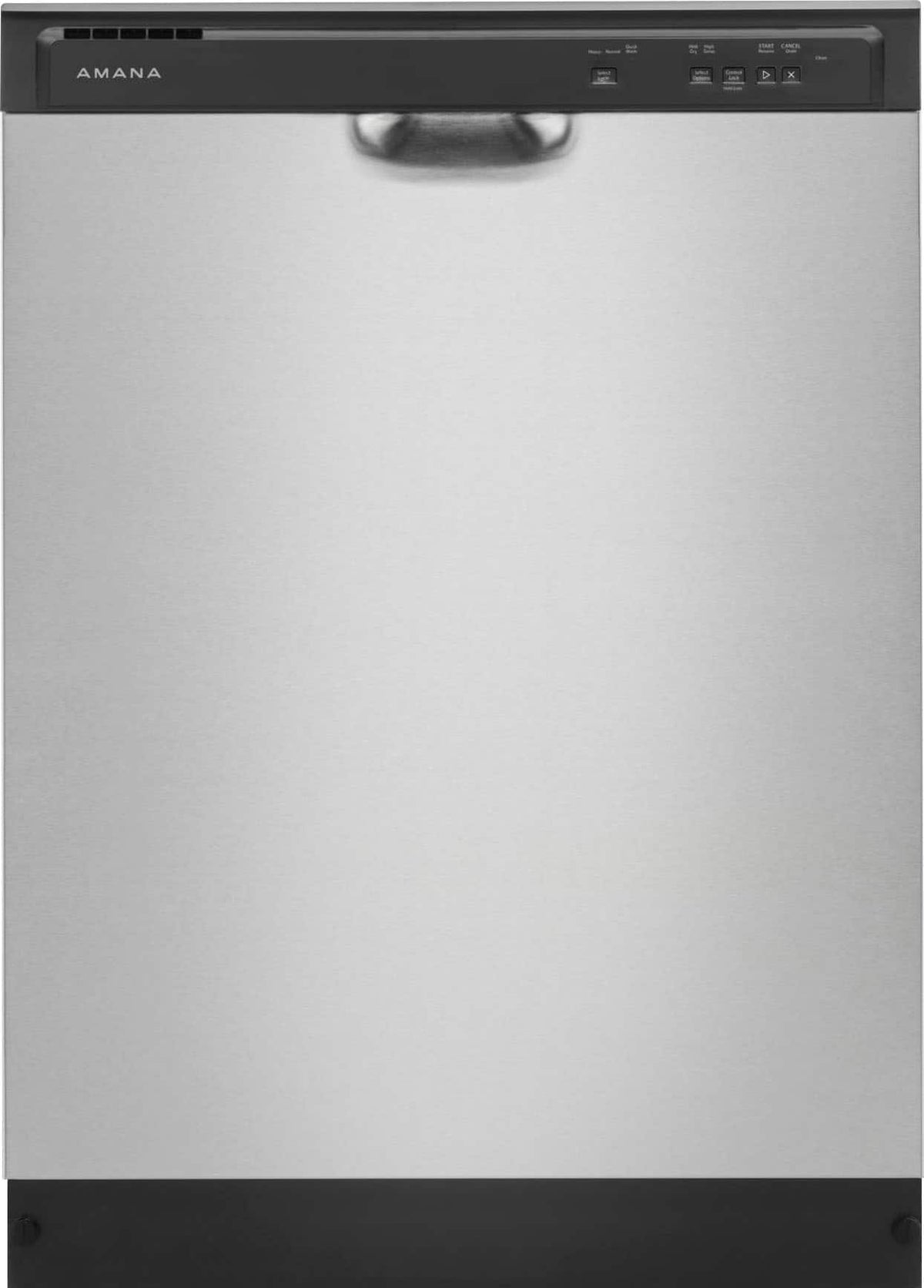 Amana - 24 inch Front Control Built-In Dishwasher with Dark Interior, Large Capacity, 59 dBA - Stainless Steel