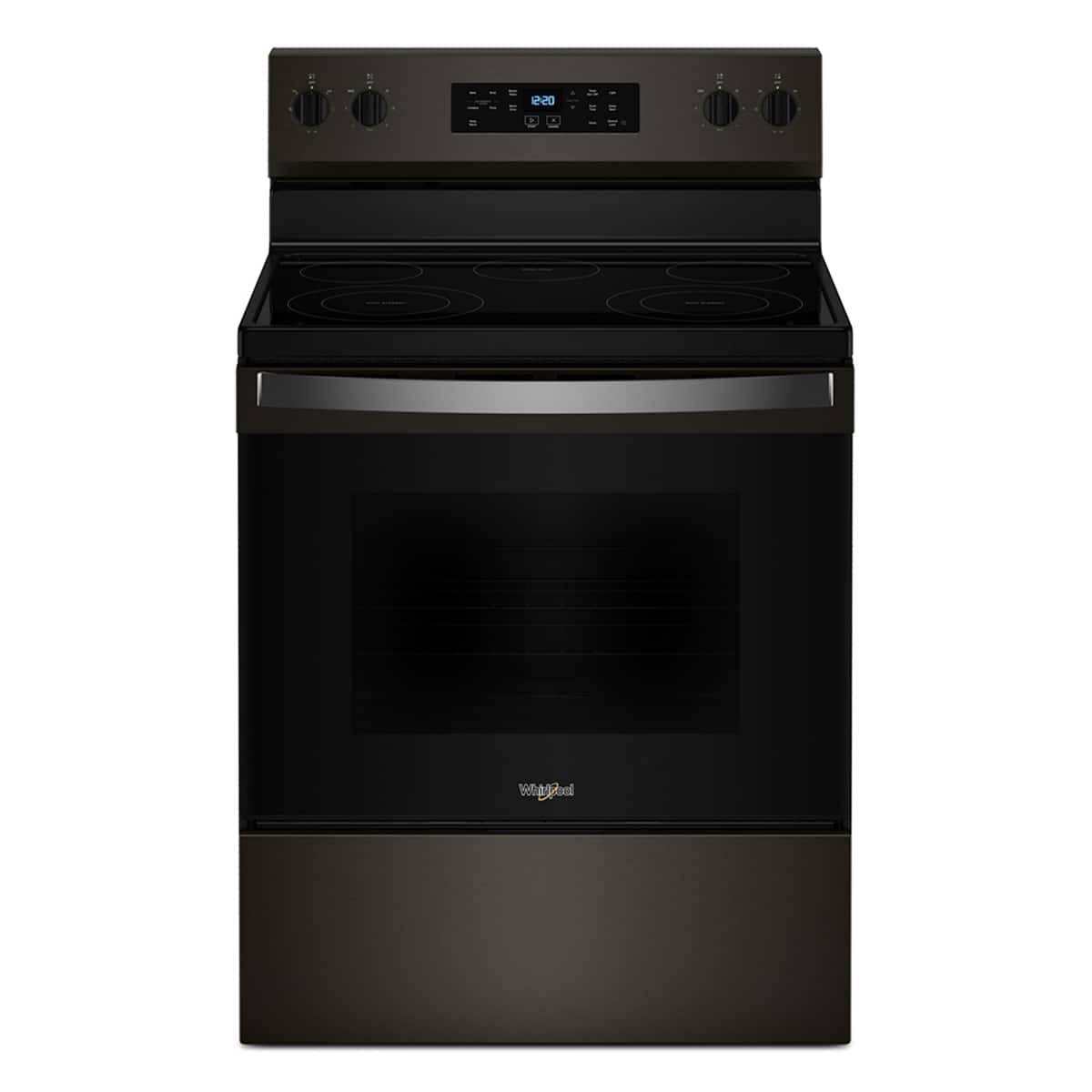 Whirlpool - 30 inch Wide 5 elements 5.3 cu. ft. Freestanding Electric Range with Cooktop Flexibility - Black Stainless Steel