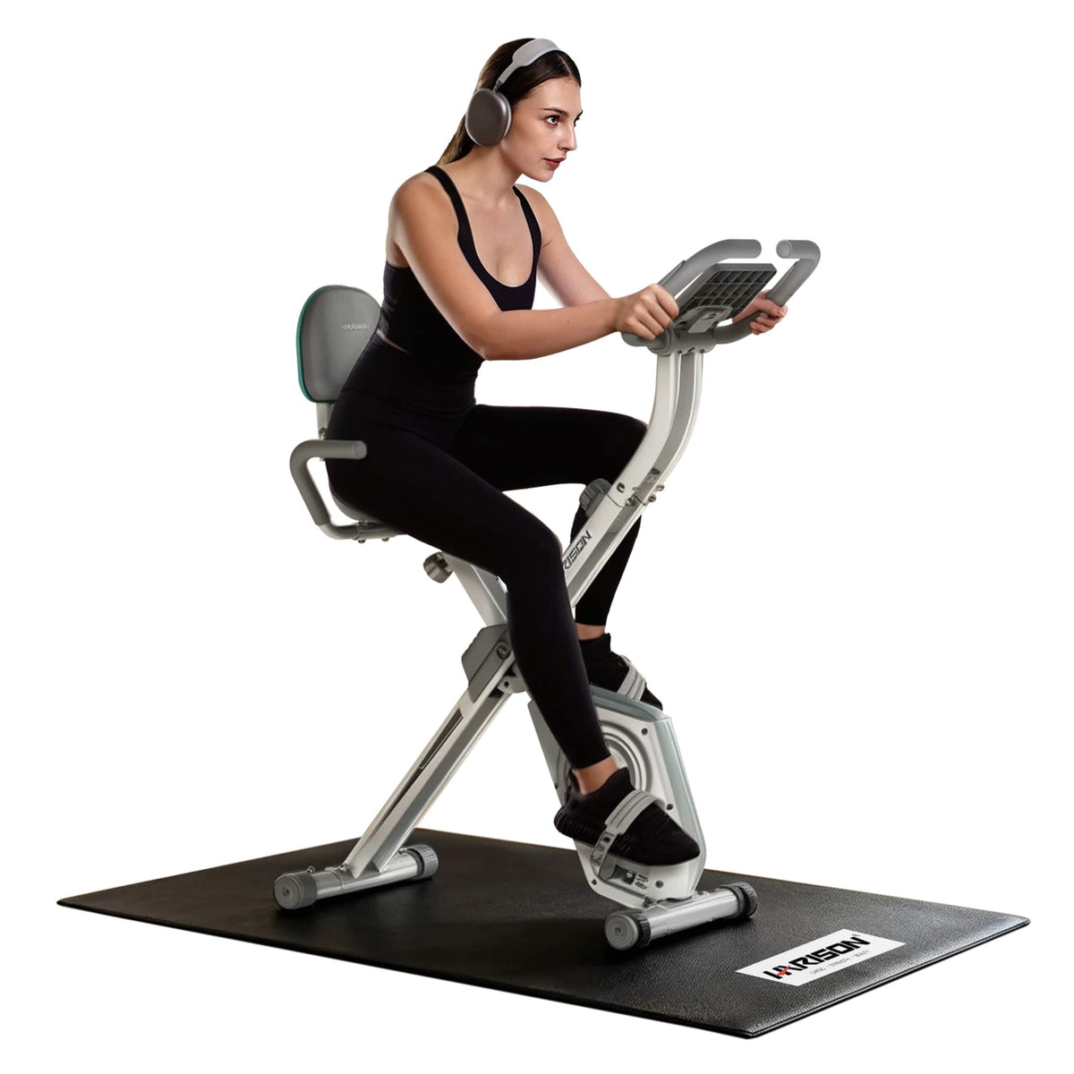 HARISON - Exercise Bike Mat for Carpet Floors, 39.37" x 29.53", 4.3mm, Exercise Mat for Exercise Bikes and Accessories (BB004) - Black