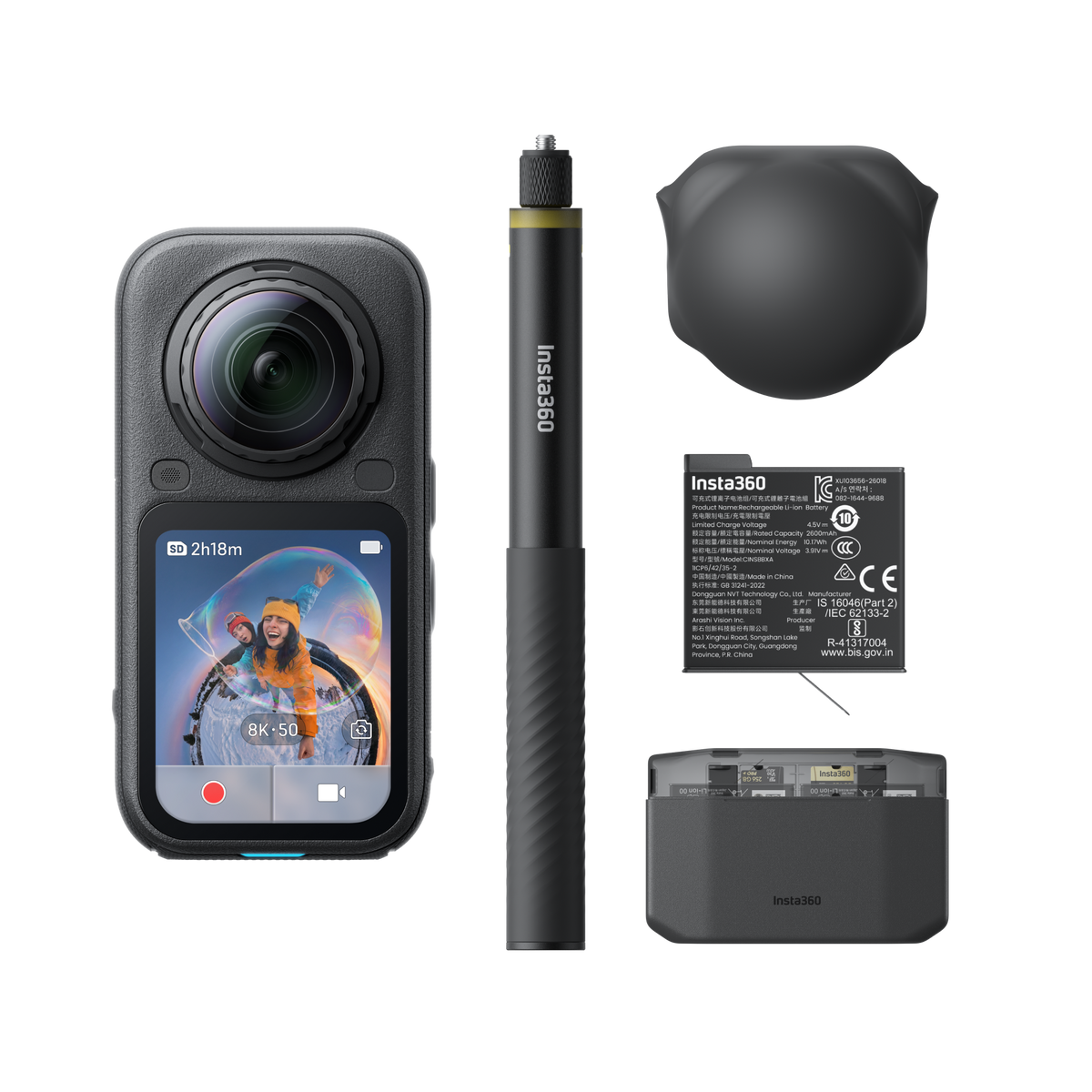 Insta360 - X6 8K Action Camera - Essentials Bundle - Black