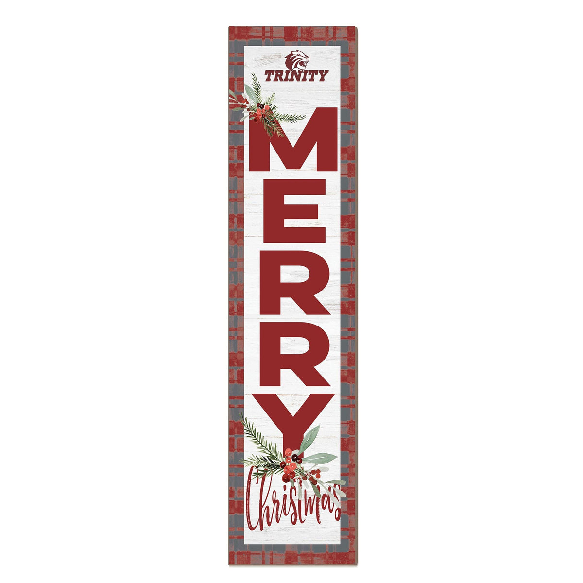 Jardine - Trinity Tigers 12'' x 48'' Outdoor Merry Christmas Leaner - White