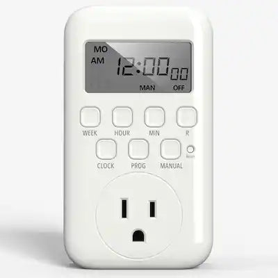 BN-LINK - Digital Timer Outlet, 7-Day Programmable Heavy-Duty Timer, 3-Prong Grounded, Indoor Use