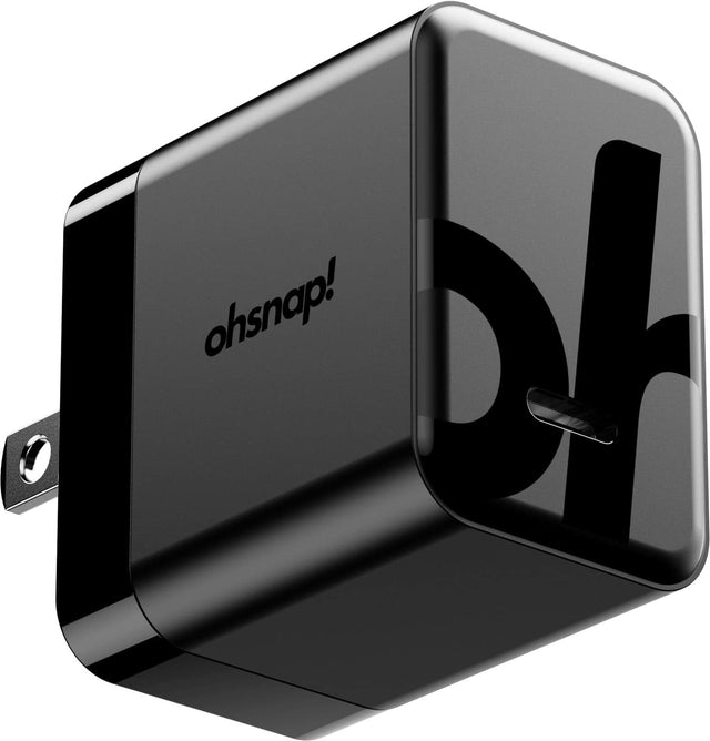 Front. OhSnap - 35W AC Power Brick Wall Charger with USB-C Charging for MCON dock - Black.