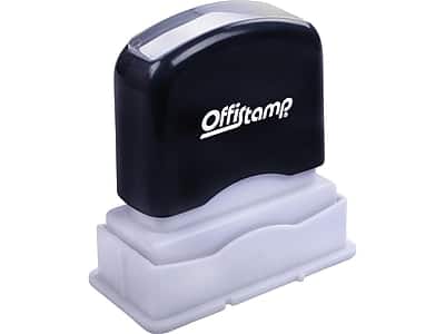 Offistamp - Entered Rectangle Pre-Inked Stamp, Ink - Red