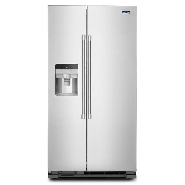 Front. Maytag - 36 in. Wide 24.5 cu. ft. Side-by-Side Refrigerator - Fingerprint-Resistant Stainless Finish - Fingerprint-Resistant Stainless Finish.