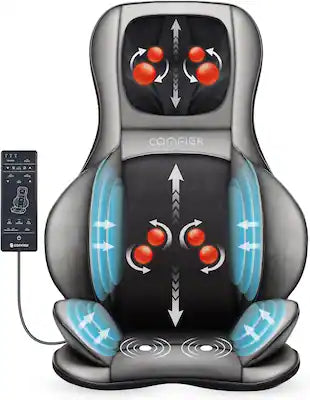 Comfier - Shiatsu Neck Back Massager with Heat, Air Compression Massage Chair Pad, Seat Cushion Massagers Gifts