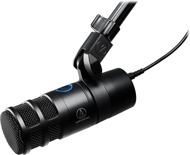 Front. Audio-Technica - Audio-Technica AT2040USB Hypercardioid Dynamic USB Podcast Microphone, Black.