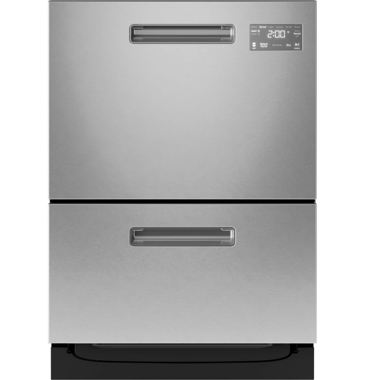 GE Profile - 24" Front Control Smart Built-In Double Drawer Dishwasher with Microban Antimicrobial Protection - Stainless Steel