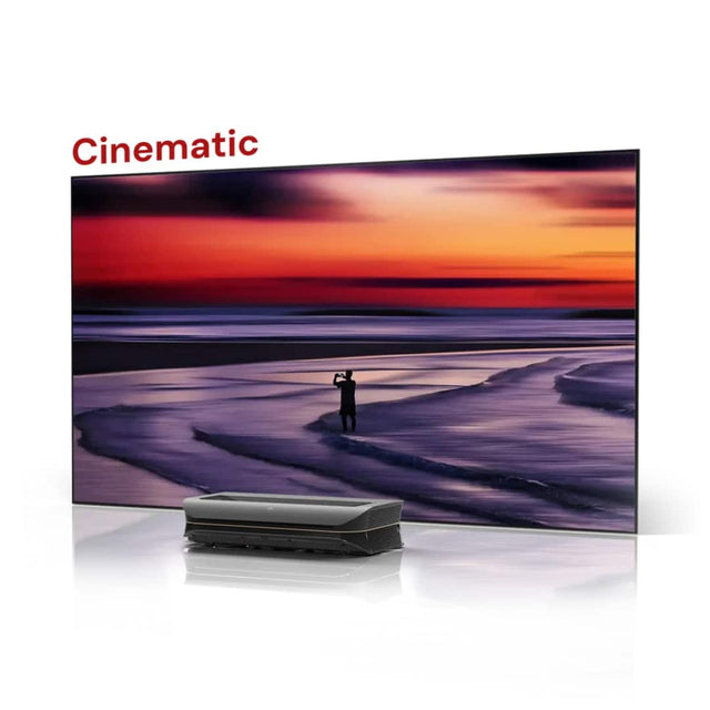 Front. AWOL Vision - LTV-3000 Pro 4K 3D Ultra Short Throw Projector + 120" Cinematic ALR Screen Bundle - Black.