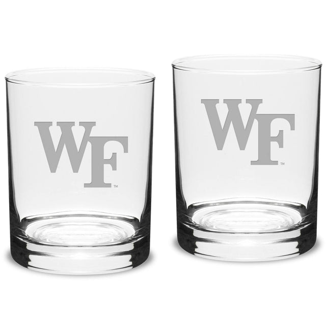 Front. Jardine - Wake Forest Demon Deacons 14oz. 2-Piece Classic Double Old-Fashioned Glass Set - Multicolor.