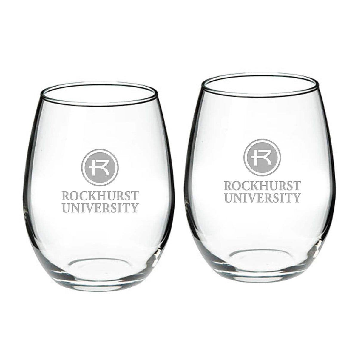 Jardine - Rockhurst Hawks 21oz. Two-Piece Stemless Wine Glass Set - Multicolor