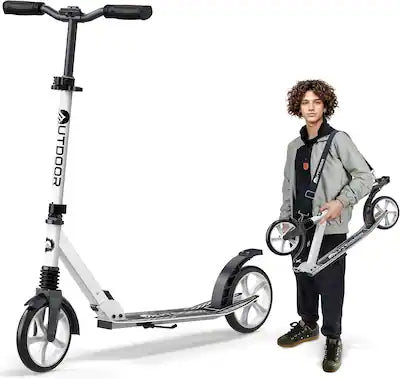 Outdoor Cruiser - Kick Scooter – Foldable, 8" Wheels, 3-Level Adjustable, for Ages 6+, Teens & Adults, 250 lbs Max