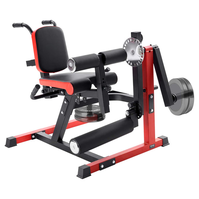 Front. VEVOR - Leg Extension and Curl Machine,Seated Leg Rotary Extension for Thigh,Adjustable Lower Body Specialty Exercises Equipment - Black.