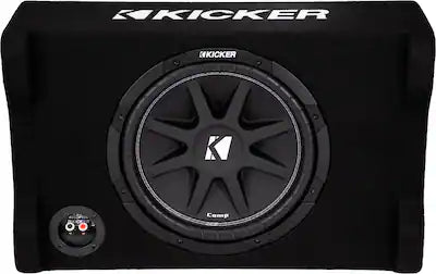 KICKER - Comp Down-Firing 12" Single-Voice-Coil 4-Ohm Loaded Subwoofer Enclosure