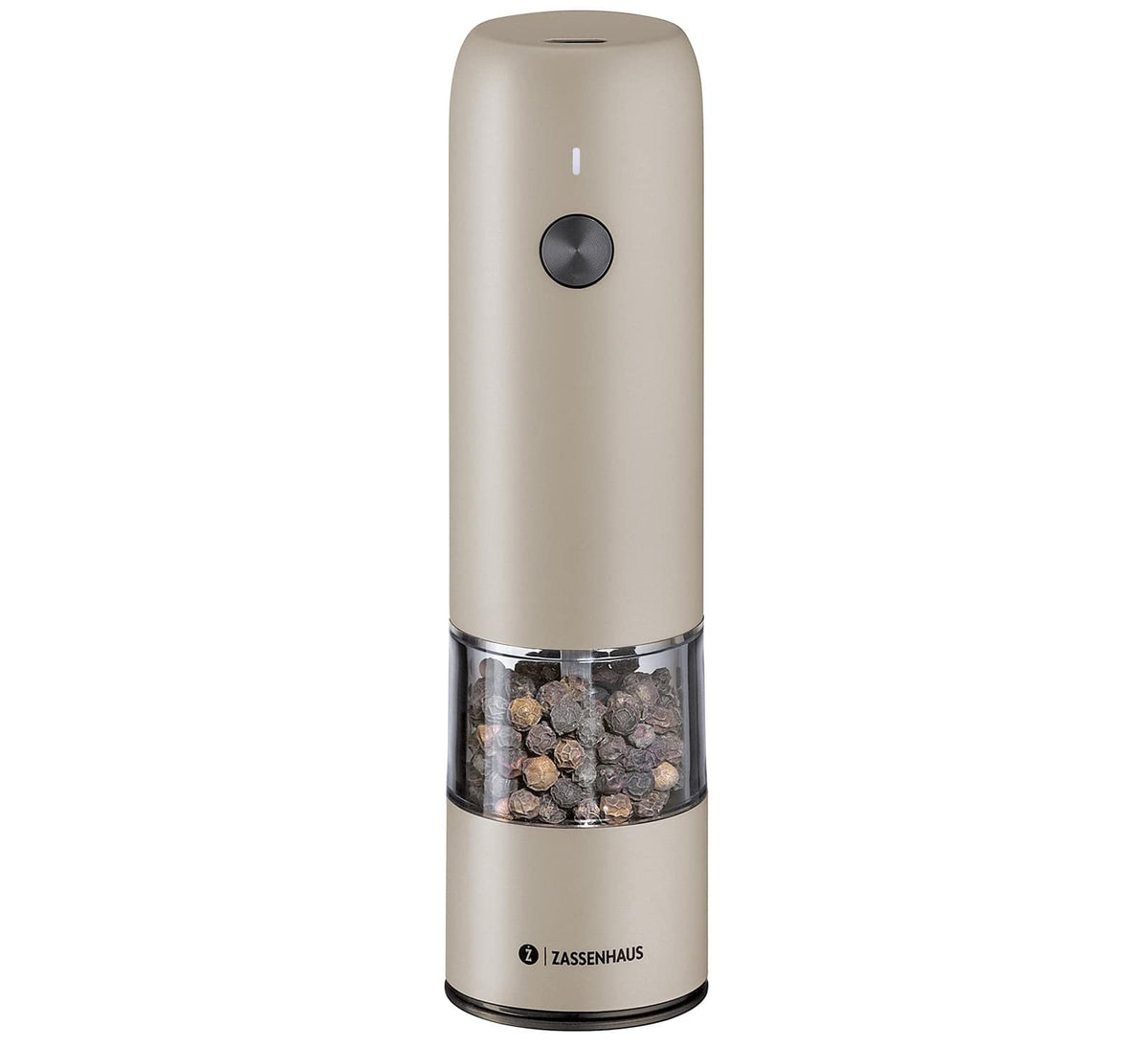 Zassenhaus - Koln Rechargeable Salt or Pepper Mill, 5.5" H x 1.5" - Gray