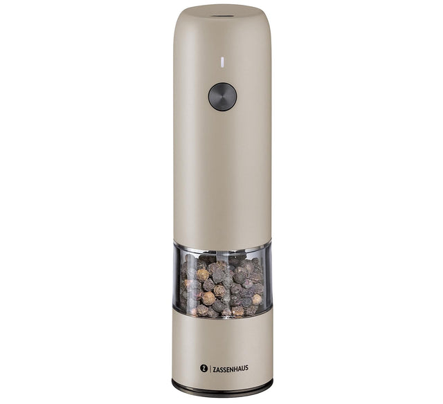 Front. Zassenhaus - Koln Rechargeable Salt or Pepper Mill, 5.5" H x 1.5", Gray - Gray.