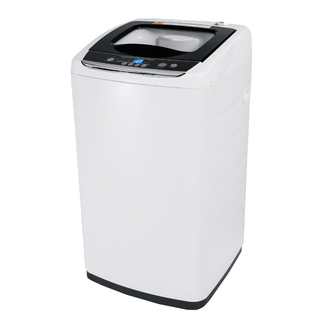 Front. Black+Decker - Small Portable Washer,Portable Washer 0.9 Cu. Ft. with 5 Cycles, Transparent Lid & LED Display - White.