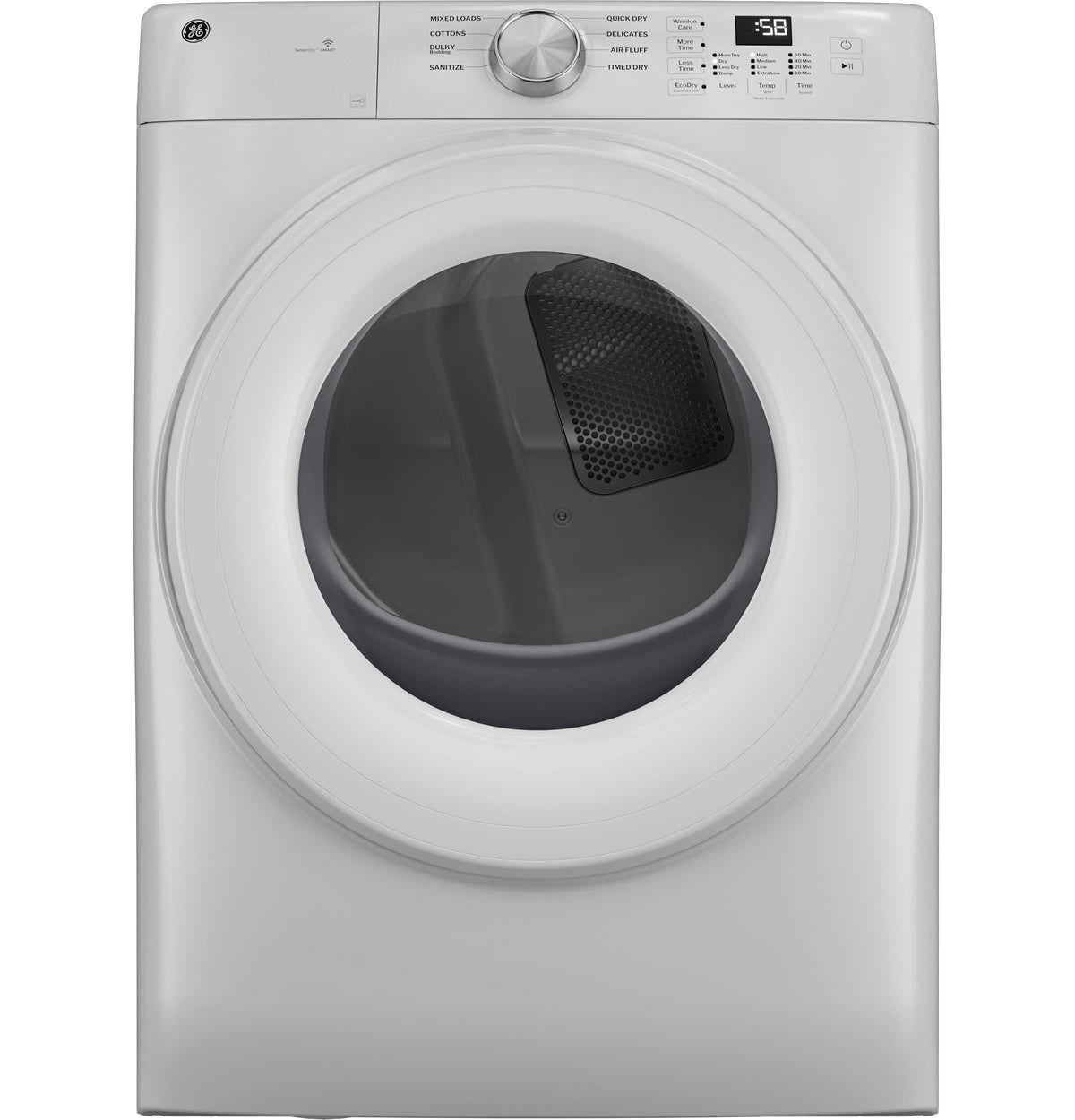 GE - 7.8 Cu. Ft. Stackable Smart Gas Dryer with Sanitize Cycle - White