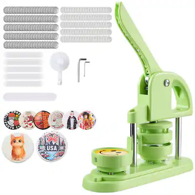 VEVOR - Button Maker Machine, 2.28 in, Plastic Pin Maker with 100pcs Button Parts, Circle Cutter and Hex Wrenches