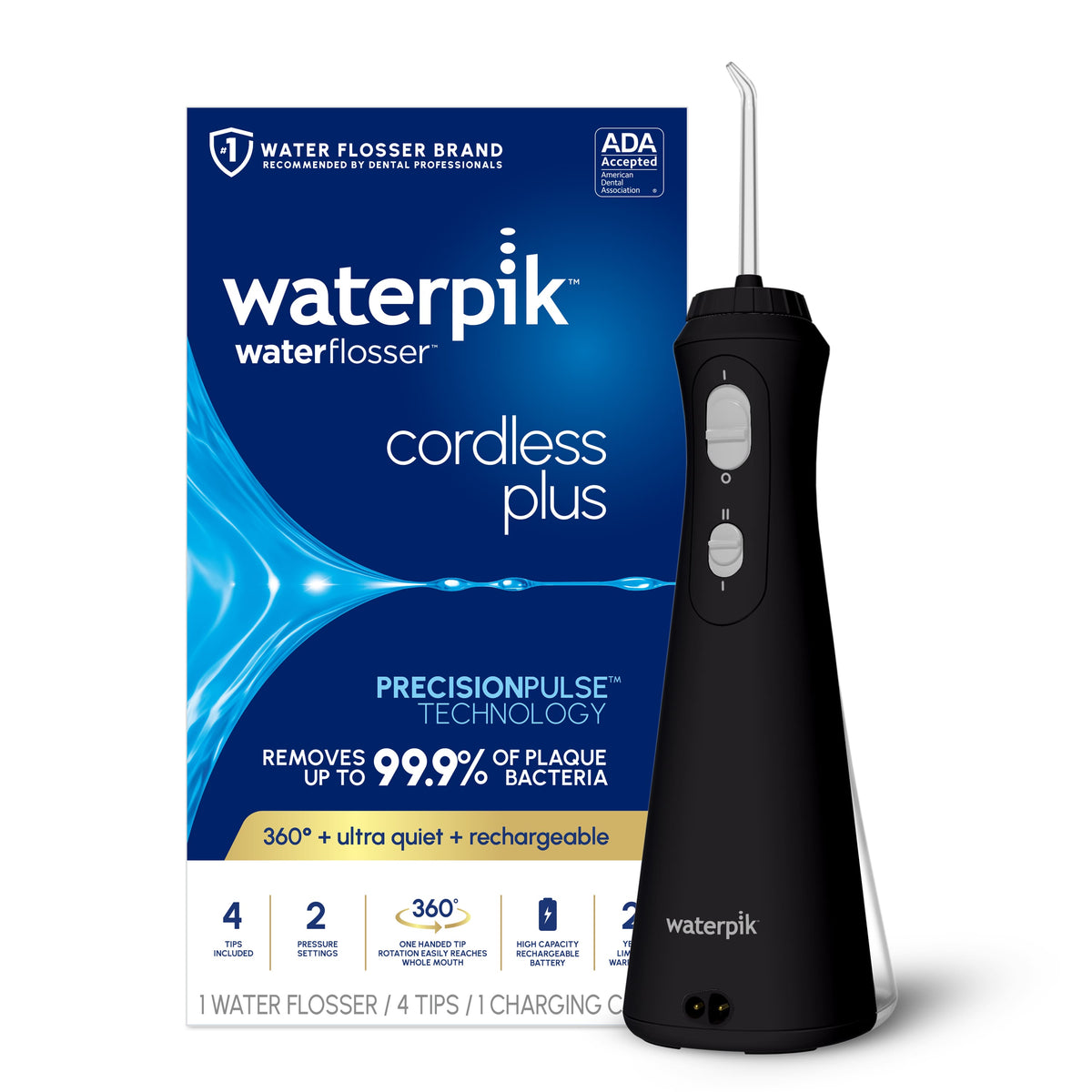 Waterpik - Cordless Plus Water Flosser - Black