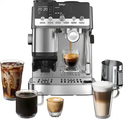 Ninja - Luxe™ Café Mini Plus AutoFroth Espresso Machine & Drip Coffee Maker with Built-in Burr Grinder & Hands-Free Frother