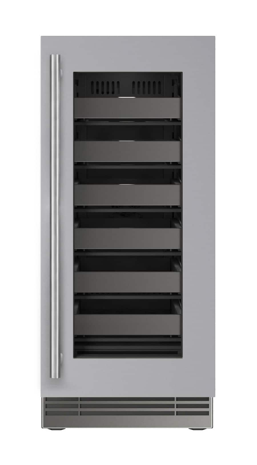 U-Line - 15"W. 4.9 Cu.Ft. Built-In Wine Refrigerator- Frame w. Glass - Stainless Steel