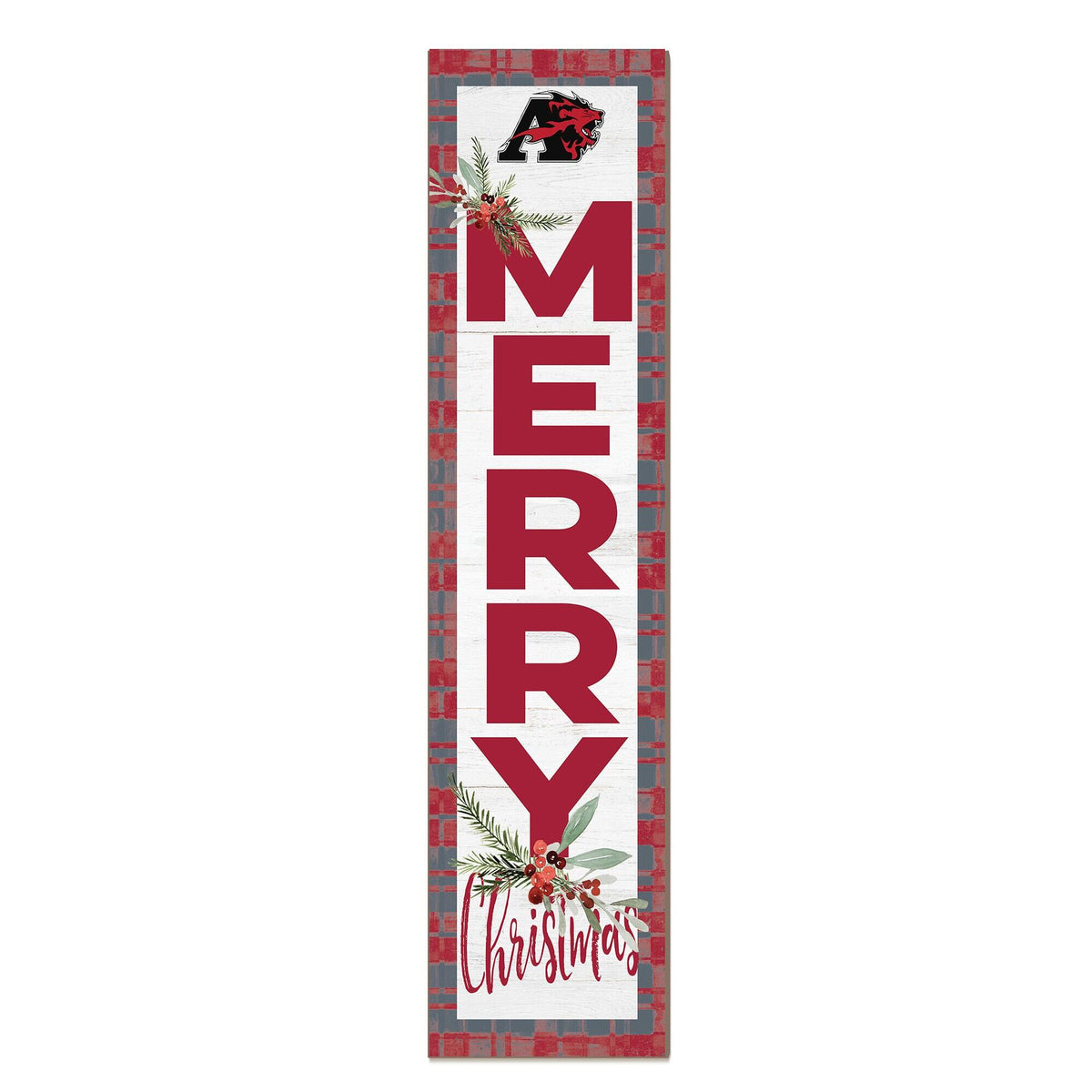 Jardine - Albright Lions 12'' x 48'' Outdoor Merry Christmas Leaner - White