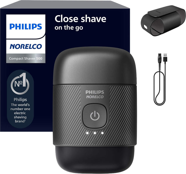 Close shave on the go  
PHILIPS NORELCO Compact Shaver 500  
PHILIPS The world's number one electric shaving brand
