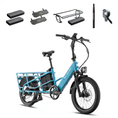 Lectric eBikes - XPedition2 Dual-Battery eBike (Max 120mi/28mph) + Orbitor/Headlight/Running Boards/Seat Post/Cushions