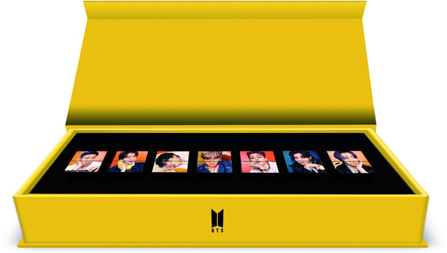 Front. PopMarket - BTS - Butter - Keychain Cube Set, incl. 7 Keyrings, Photo Cards & Photo Stand   - COLLECTIBLES - Multicolor.