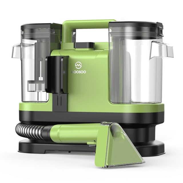 Front. MOOSOO - Carpet Cleaner Machine - Portable Spot Stain Cleaner, Deep Cleaning Machine for Furniture,, Stairs, Car and Pet Messes - Green.