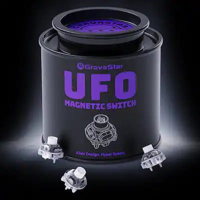 GravaStar - UFO Magnetic Hall Effect Gaming Switches Hot-Swappable Contactless Switches with 100M+ Lifespan 65pcs