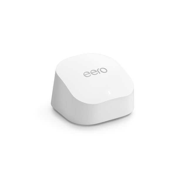 Front. eero - eero 6+ Dual-band Mesh Wi-Fi 6 Router (1-pack) - White.