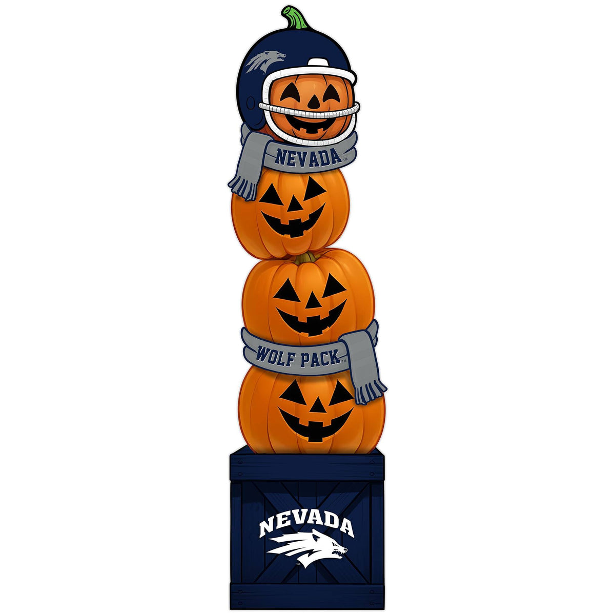 Fan Creations - Nevada Wolf Pack 31" Stacked Pumpkin Leaner - Multicolor