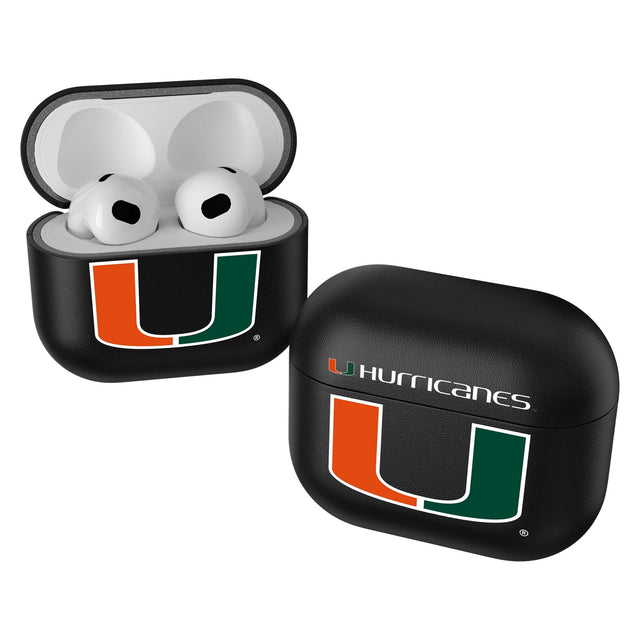 Front. Keyscaper - Miami Hurricanes Black Miami Hurricanes Insignia AirPods 3rd Gen Case Cover - Black.