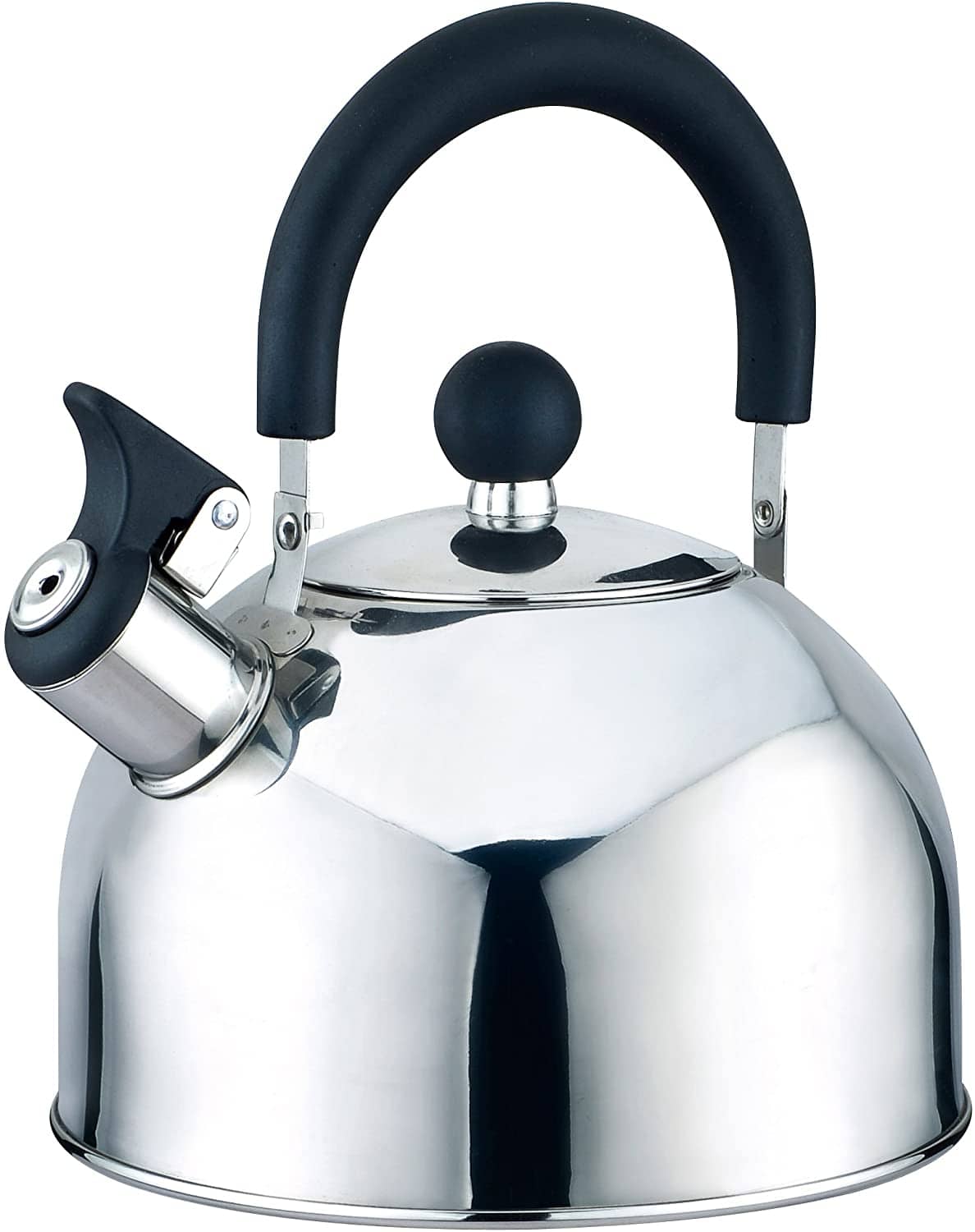 J&V TEXTILES - Stainless Steel Whistling Tea Kettle, 2.5-Quart - Silver