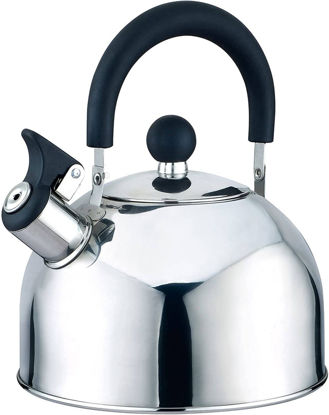 Front. J&V TEXTILES - J&V TEXTILES Stainless Steel Whistling Tea Kettle, 2.5-Quart - Silver.